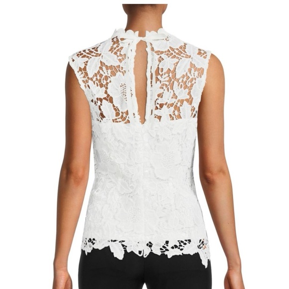 Nanette Lepore Lace Sleeveless Top in Marshmallow Size Medium NWT - Picture 2 of 10